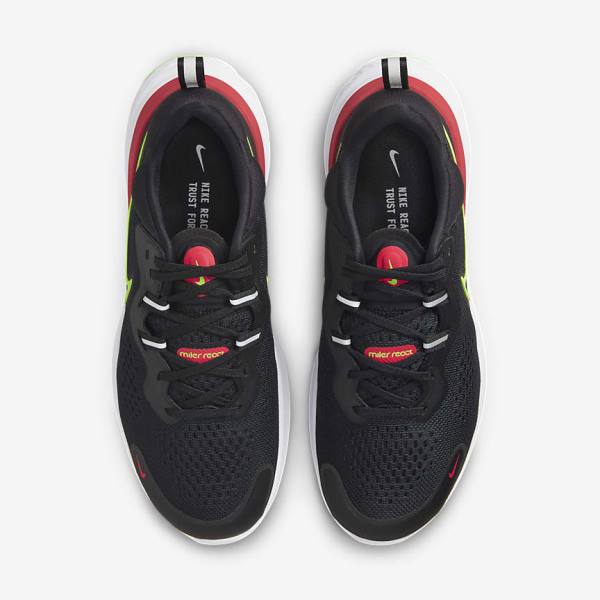 Men's Nike React Miler 2 Road Running Shoes Black / Red / White / Green | NK391IYG