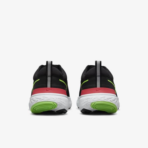 Men's Nike React Miler 2 Road Running Shoes Black / Red / White / Green | NK391IYG