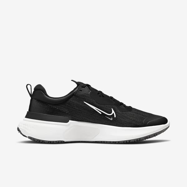 Men's Nike React Miler 2 Shield Weatherised Road Running Shoes Black / Light Grey / Platinum | NK842ILU