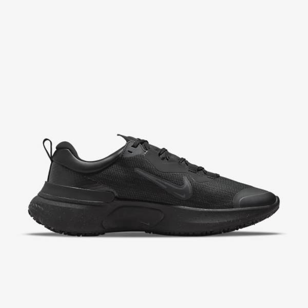 Men's Nike React Miler 2 Shield Weatherised Road Running Shoes Black / Dark Grey / Black | NK963OKX