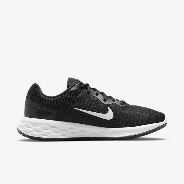 Men's Nike Revolution 6 (Extra Wide) Running Shoes Black / Grey / White | NK635ZTY