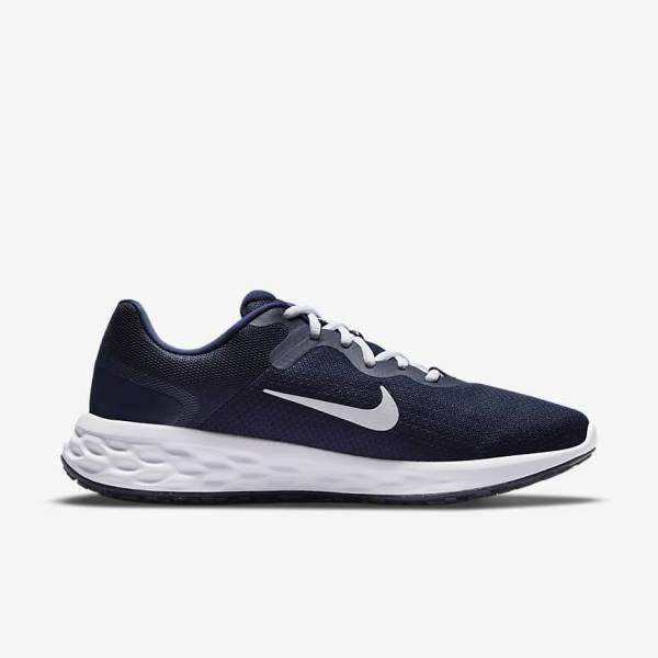 Men's Nike Revolution 6 Next Nature Road Running Shoes Navy / Obsidian / White | NK261RCZ