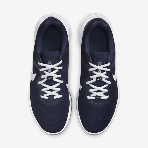 Men's Nike Revolution 6 Next Nature Road Running Shoes Navy / Obsidian / White | NK261RCZ