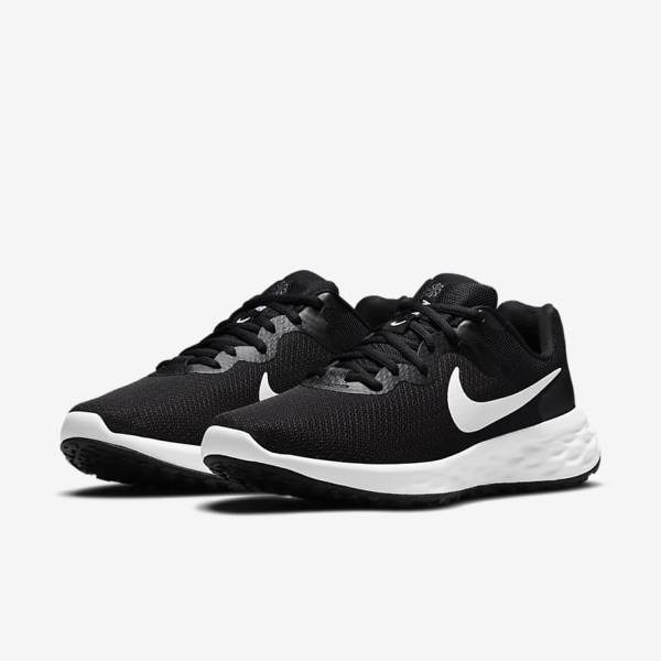 Men's Nike Revolution 6 Next Nature Road Running Shoes Black / Grey / White | NK926REA