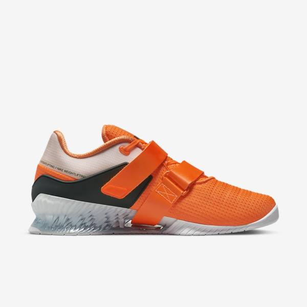 Men's Nike Romaleos 4 Training Shoes Orange / White / Black | NK629DBM