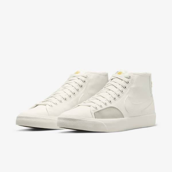 Men's Nike SB BLZR Court Mid Premium Skate Shoes White | NK051CEB