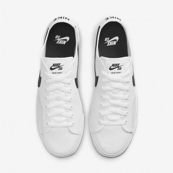 Men's Nike SB BLZR Court Skate Shoes White / Black / Black | NK321JSK