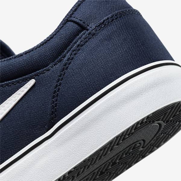 Men's Nike SB Chron 2 Canvas Skate Shoes Navy / Navy / Black / White | NK039FDT