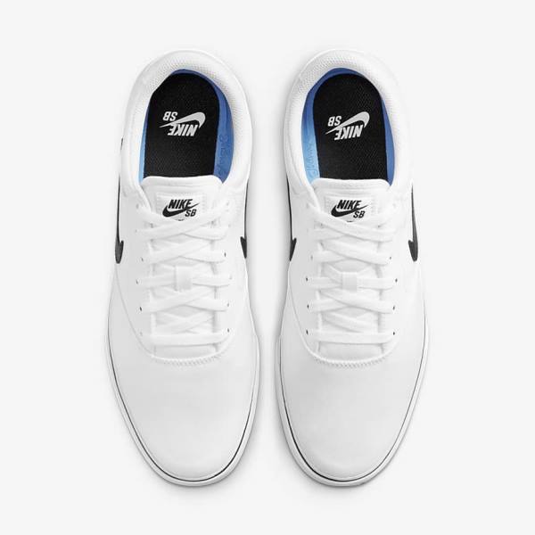 Men's Nike SB Chron 2 Canvas Skate Shoes White / Black | NK407NGJ