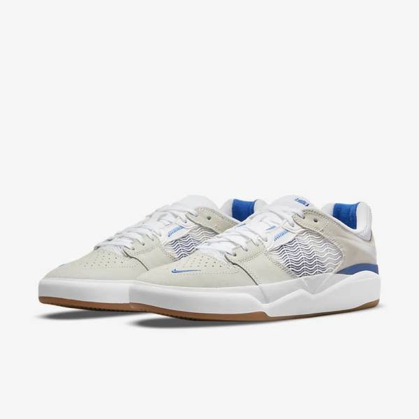 Men's Nike SB Ishod Wair Skate Shoes White / Royal / White | NK601LXE