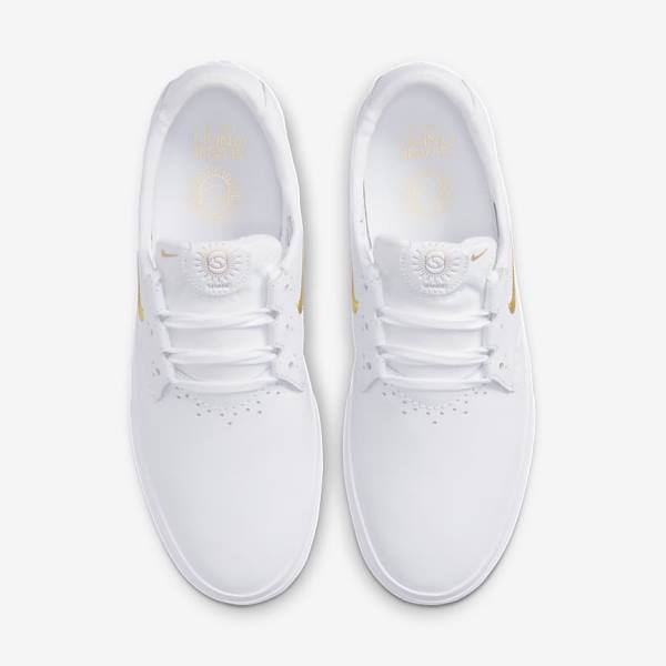 Men's Nike SB Shane PRM Skate Shoes White / Metal Gold | NK617VTR