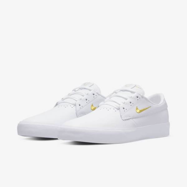 Men's Nike SB Shane PRM Skate Shoes White / Metal Gold | NK617VTR