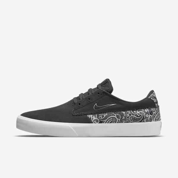 Men\'s Nike SB Shane Premium Skate Shoes Dark Grey / White / Black / Grey | NK947EHO