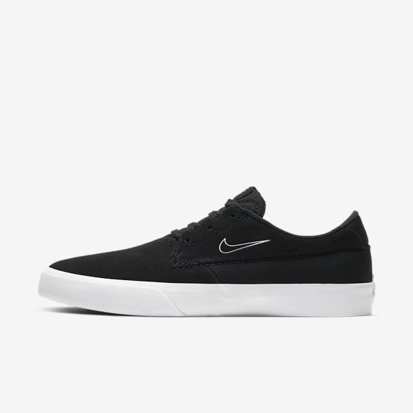 Men\'s Nike SB Shane Skate Shoes Black / White | NK629MDC