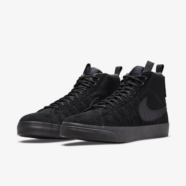 Men's Nike SB Zoom Blazer Mid Premium Skate Shoes Black / Dark Grey | NK824XJL