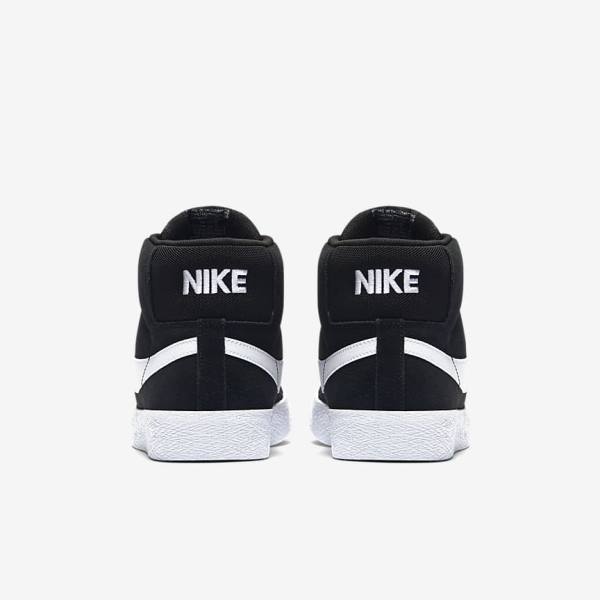 Men's Nike SB Zoom Blazer Mid Skate Shoes Black / White | NK965ASZ