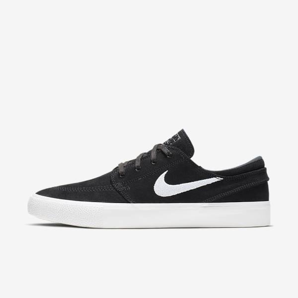 Men\'s Nike SB Zoom Stefan Janoski RM Skate Shoes Black / Grey / Light Brown / White | NK047HOS