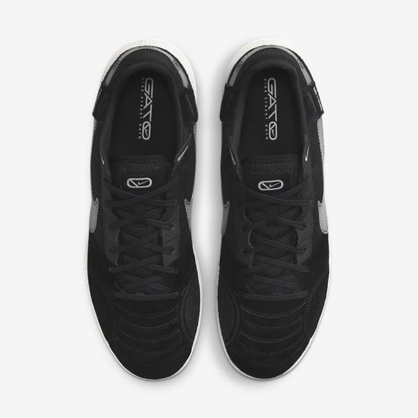 Men's Nike Streetgato Football Shoes Black / White | NK314DIX