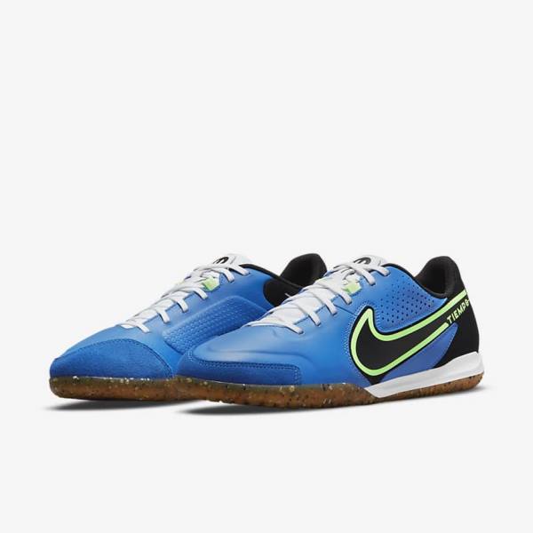 Men's Nike Tiempo Legend 9 Academy IC Indoor-Court Football Shoes Light Blue / Light Green / Brown / Black | NK820MIN