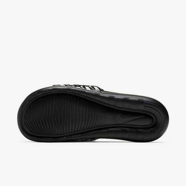 Men's Nike Victori One Printed Slides Black / White | NK432MPO