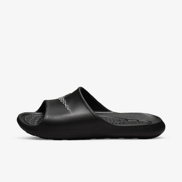 Men\'s Nike Victori One Shower Slides Black / White | NK627HYA