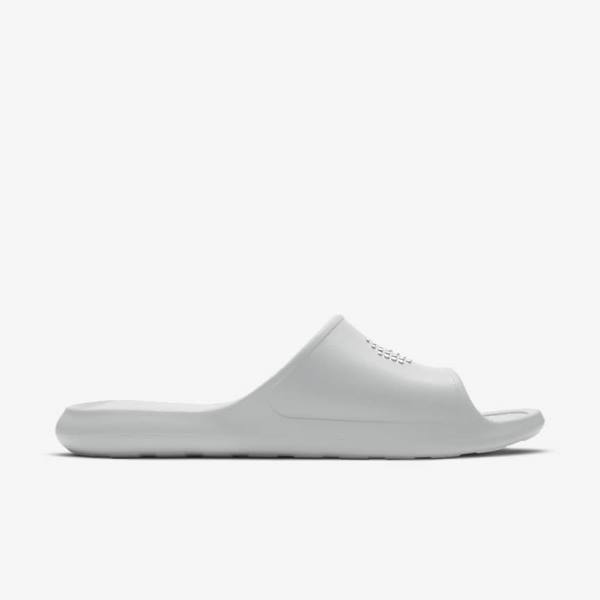 Men's Nike Victori One Shower Slides Light Grey / Light Grey / White | NK817PHV