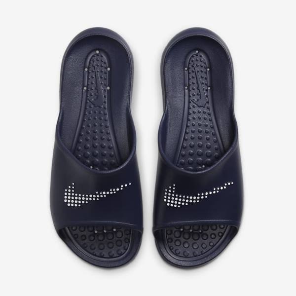 Men's Nike Victori One Shower Slides Navy / Navy / White | NK849ZPT