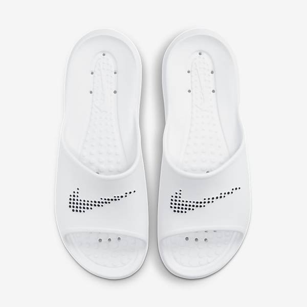 Men's Nike Victori One Shower Slides White / Black | NK820BLK