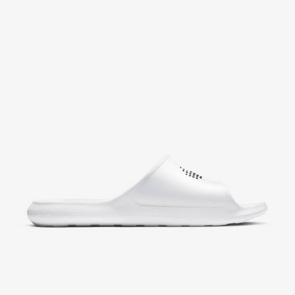 Men's Nike Victori One Shower Slides White / Black | NK820BLK