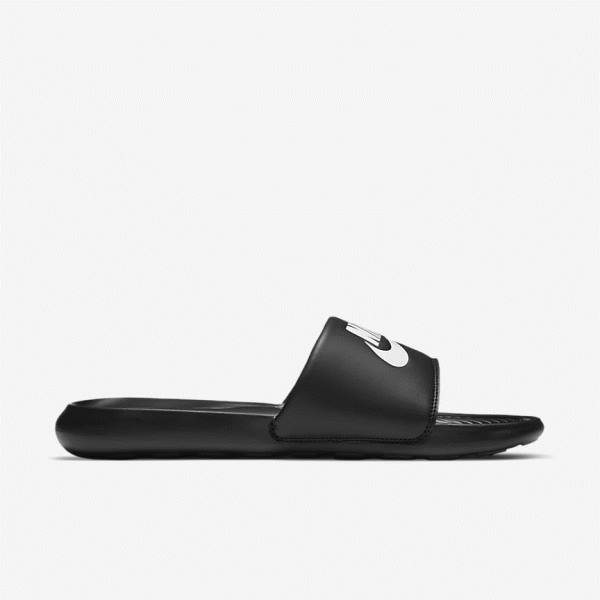 Men's Nike Victori One Slides Black / White | NK961MGD