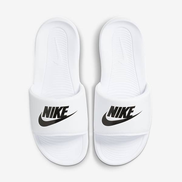 Men's Nike Victori One Slides White / Black | NK741CBF