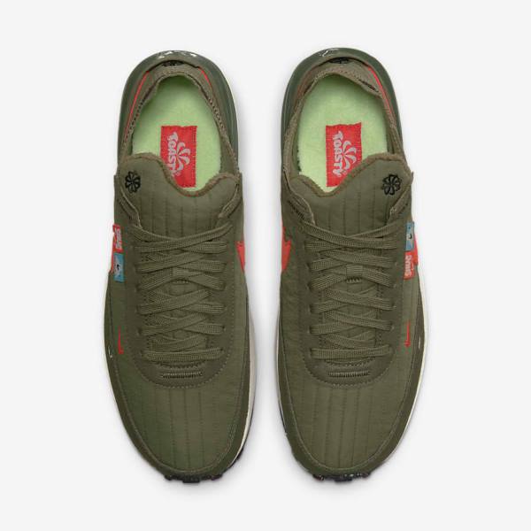 Men's Nike Waffle One Premium Sneakers Olive / Black / Orange | NK297DCM