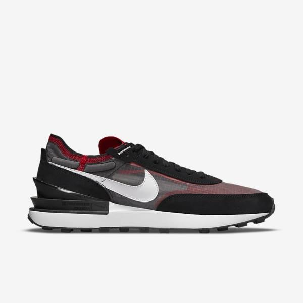 Men's Nike Waffle One SE Sneakers Black / Red / White | NK086YHV