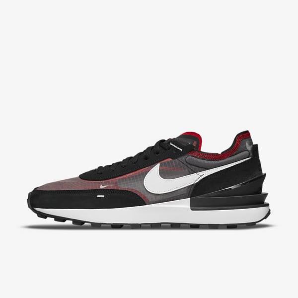 Men\'s Nike Waffle One SE Sneakers Black / Red / White | NK086YHV