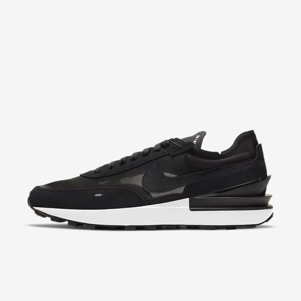 Men\'s Nike Waffle One Sneakers Black / White / Orange / Black | NK714OVT