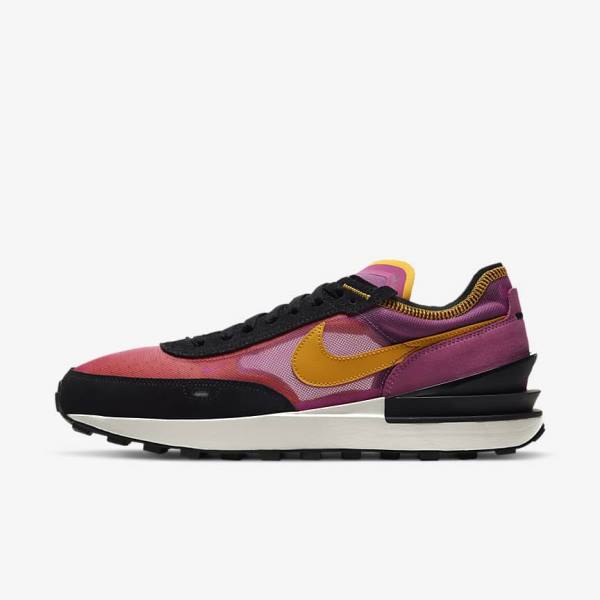 Men\'s Nike Waffle One Sneakers Fuchsia / Black / Gold | NK762DSW