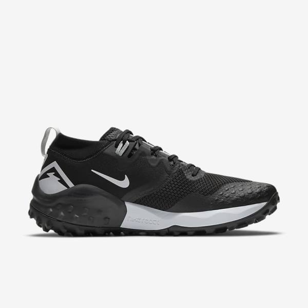 Men's Nike Wildhorse 7 Trail Running Shoes Black / Dark Grey / Platinum | NK581TBF