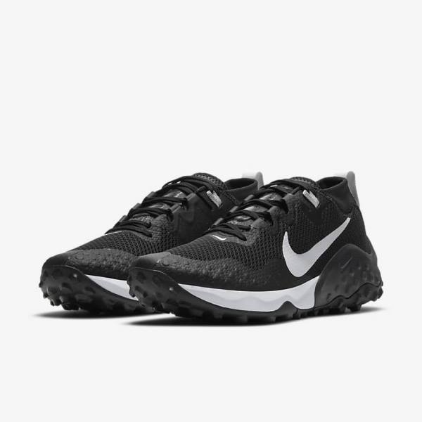 Men's Nike Wildhorse 7 Trail Running Shoes Black / Dark Grey / Platinum | NK581TBF