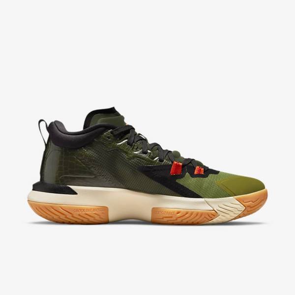 Men's Nike Zion 1 Basketball Shoes Dark Grey Green / Black | NK527TAN