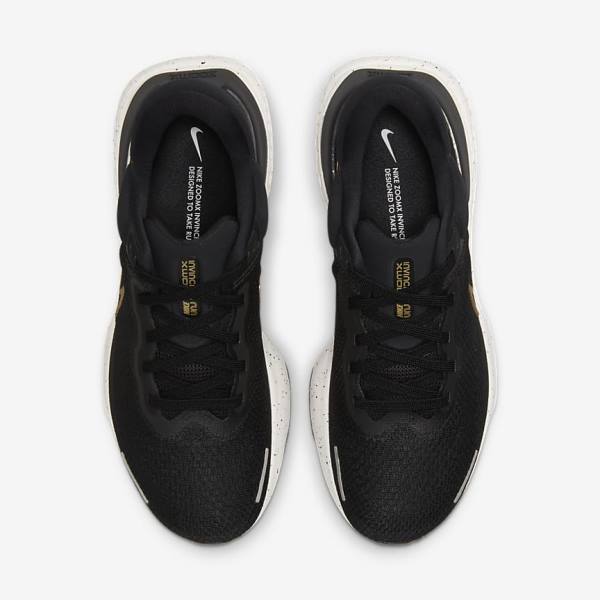 Men's Nike ZoomX Invincible Run Flyknit Road Running Shoes Black / Metal Gold | NK523LWO