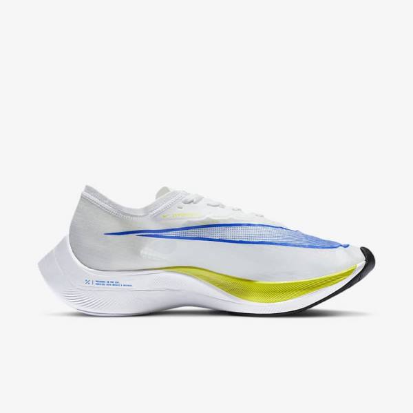 Men's Nike ZoomX Vaporfly NEXT% Road Racing Running Shoes White / Black / Blue | NK638ONU