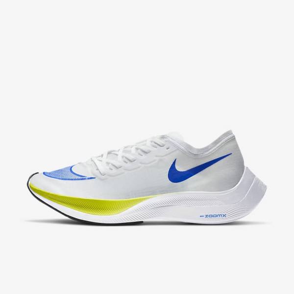 Men\'s Nike ZoomX Vaporfly NEXT% Road Racing Running Shoes White / Black / Blue | NK638ONU