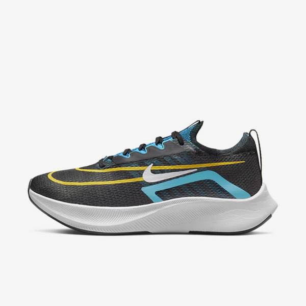 Men\'s Nike Zoom Fly 4 Road Running Shoes Black / Green / Orange | NK127ITD