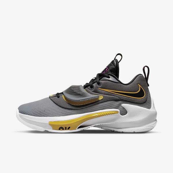 Men\'s Nike Zoom Freak 3 Basketball Shoes Grey / Black | NK418JVG