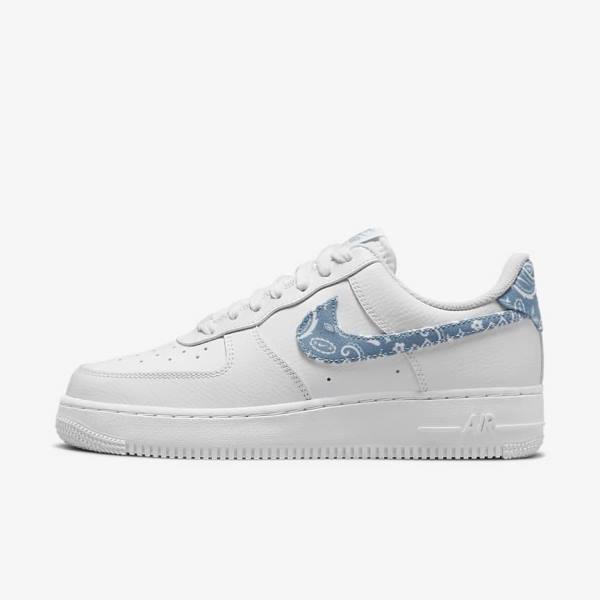 Women\'s Nike Air Force 1 07 Essential Sneakers White / Blue | NK713MCE