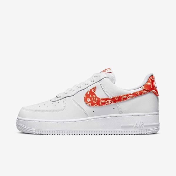 Women\'s Nike Air Force 1 07 Sneakers White / Orange | NK765HGA