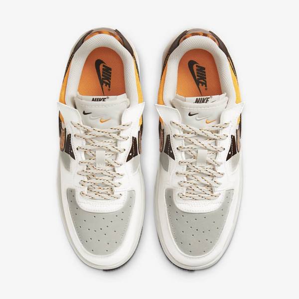 Women's Nike Air Force 1 Fontanka Sneakers Brown / Light Beige / Yellow | NK502QNS