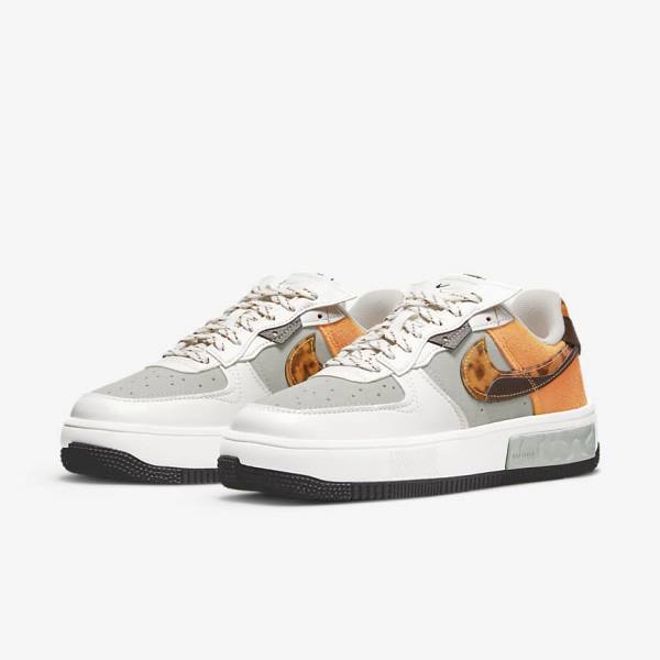 Women's Nike Air Force 1 Fontanka Sneakers Brown / Light Beige / Yellow | NK502QNS