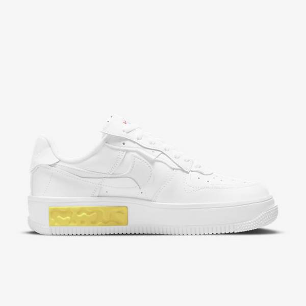 Women's Nike Air Force 1 Fontanka Sneakers White / Yellow / White | NK850RVJ