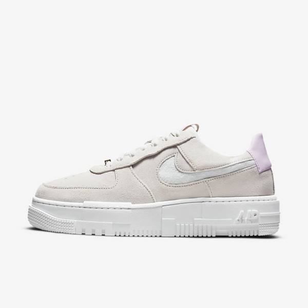 Women\'s Nike Air Force 1 Pixel Sneakers White / Light Beige / Pink | NK193YAP